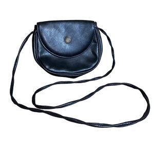 Rolf’s vintage leather retro crossbody foldover flap leather handbag purse black